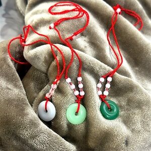 Hand made Light green Jade safety buckle pendant